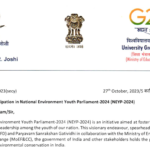 National Environment Youth Parliament 2024 (NEYP-2024): Fostering Green Leadership Among India’s Youth