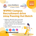 University of Lucknow’s Faculty of Engineering & Technology Announces WIPRO Campus Recruitment Drive for 2024 Batch