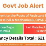 Recruitment to the Posts of Assistant Executive Engineer (Civil & Mechanical), OPSC 2023-24